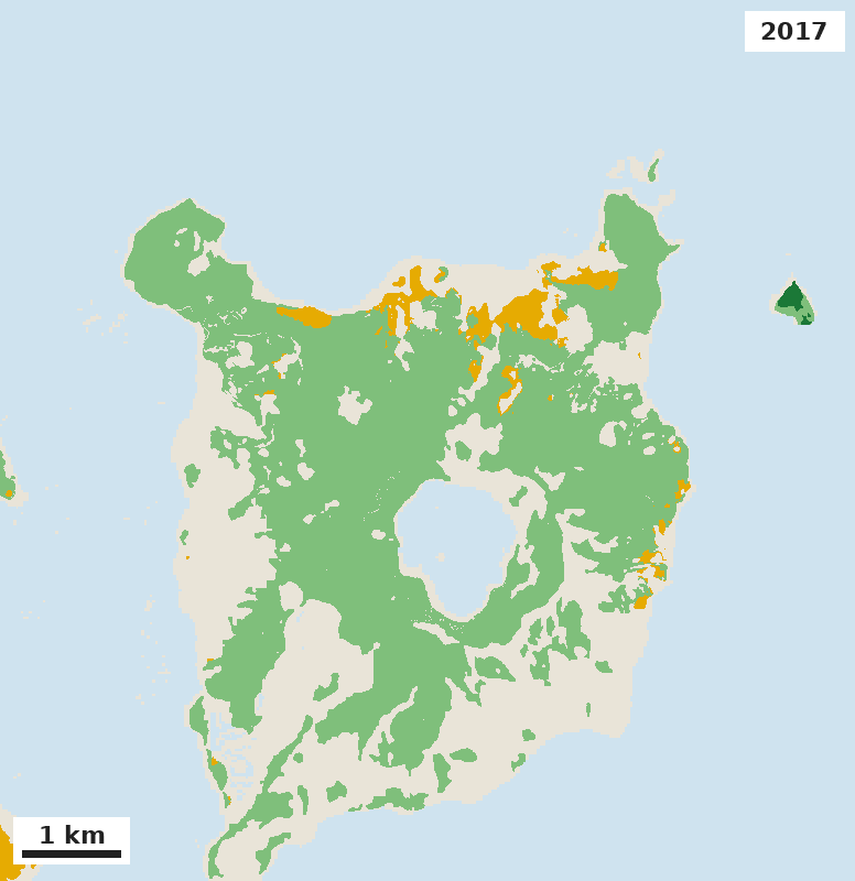 Taal Volcano Island, Batangas, forest types in 2017, about 10 m resolution